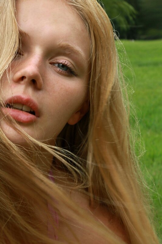 Blonde Woman in Grass — Natural, Afternoon, Photograph