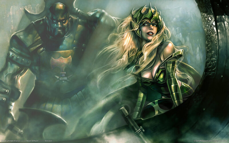 Blonde Woman in Green Armor — Dramatic, Digital Art, Armored Man