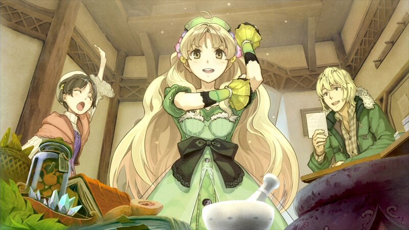 Blonde Woman in Green Dress — Cheerful