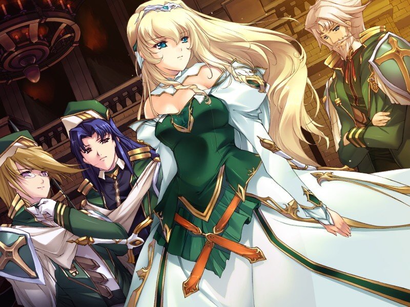 Blonde Woman in Green Dress — Dramatic, Anime