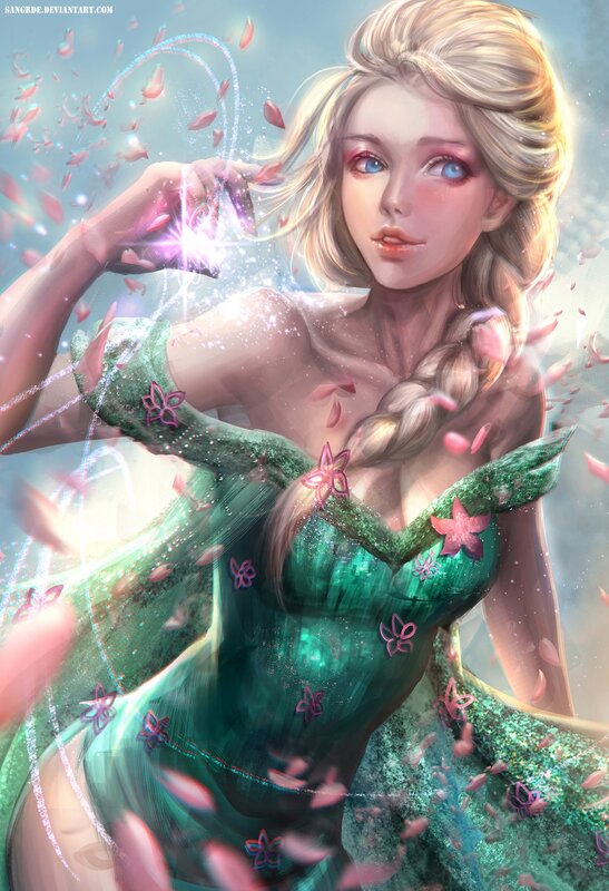 Blonde Woman in Green Dress — Magical