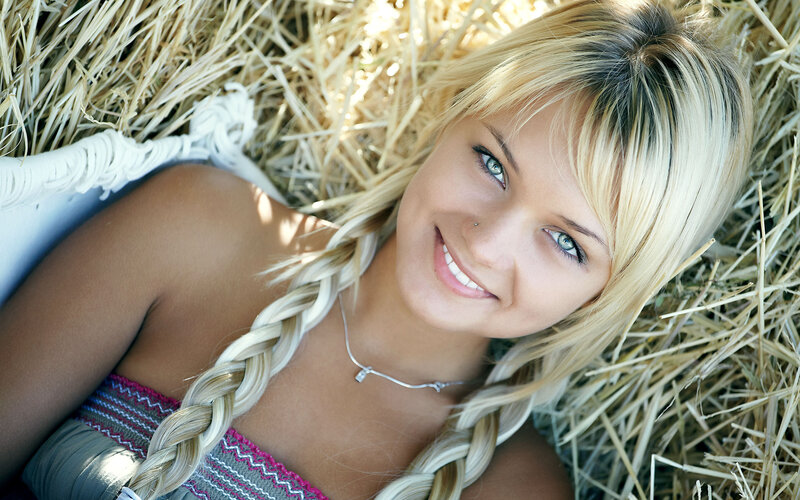 Blonde Woman in Hay — Calm