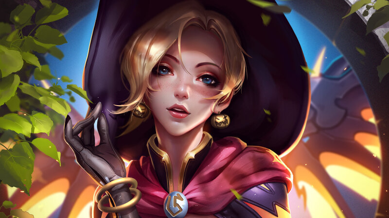 Blonde Woman in Hooded Cloak — Purple