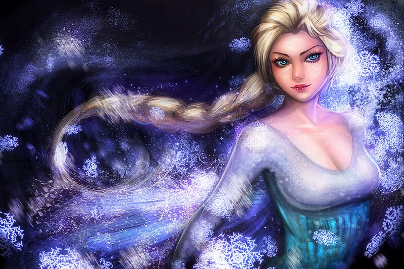 Blonde Woman in Ice Dress — Purple