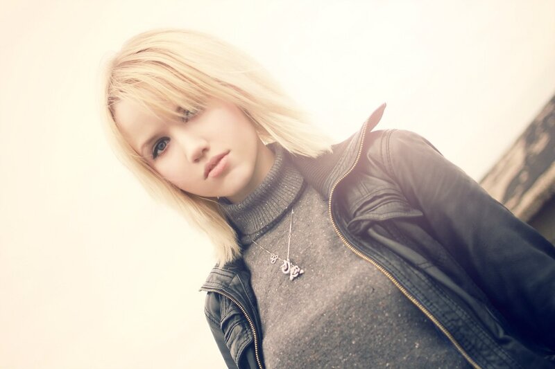 Blonde Woman in Jacket — Gray, Neutral