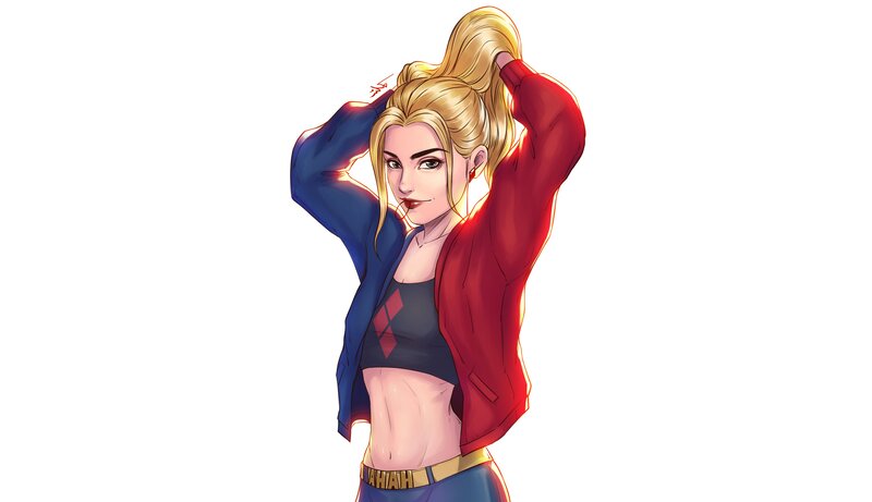 Blonde Woman in Jacket — Red