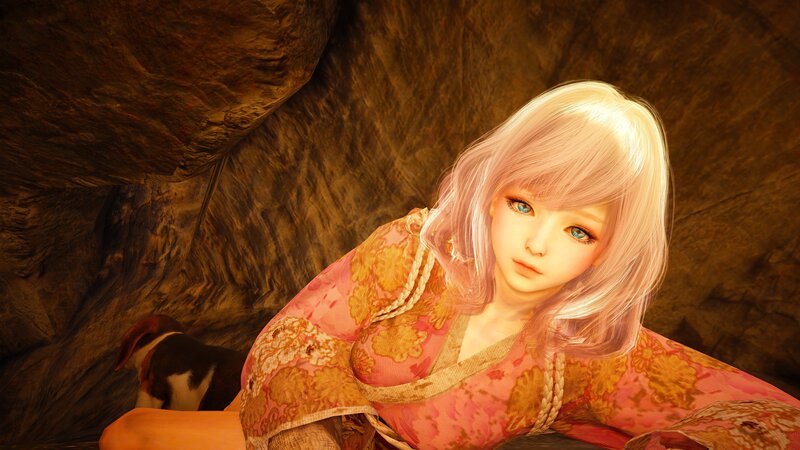 Blonde Woman in Kimono — Pink