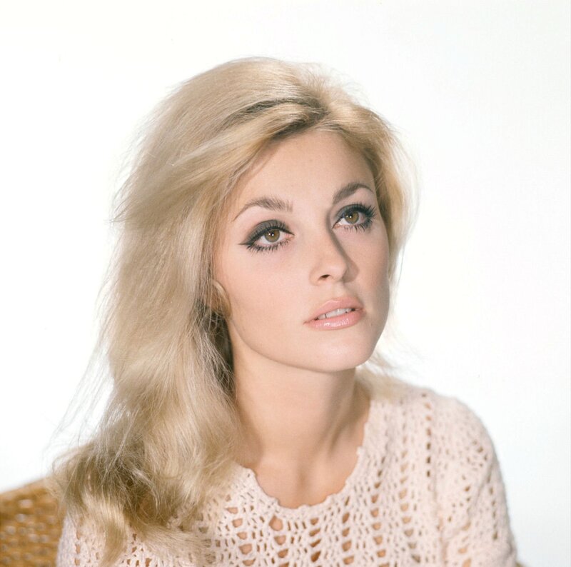 blonde woman in knit sweater