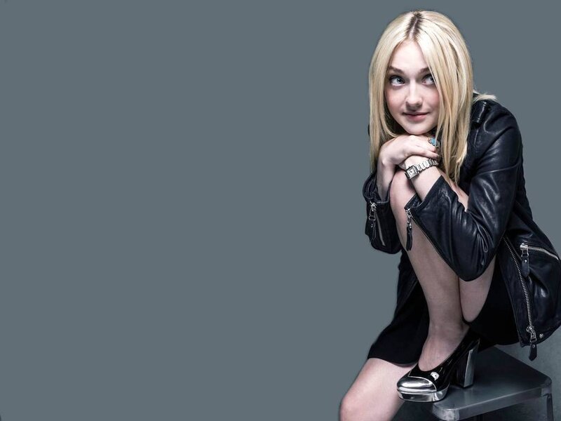 Blonde Woman in Leather Jacket — Gray