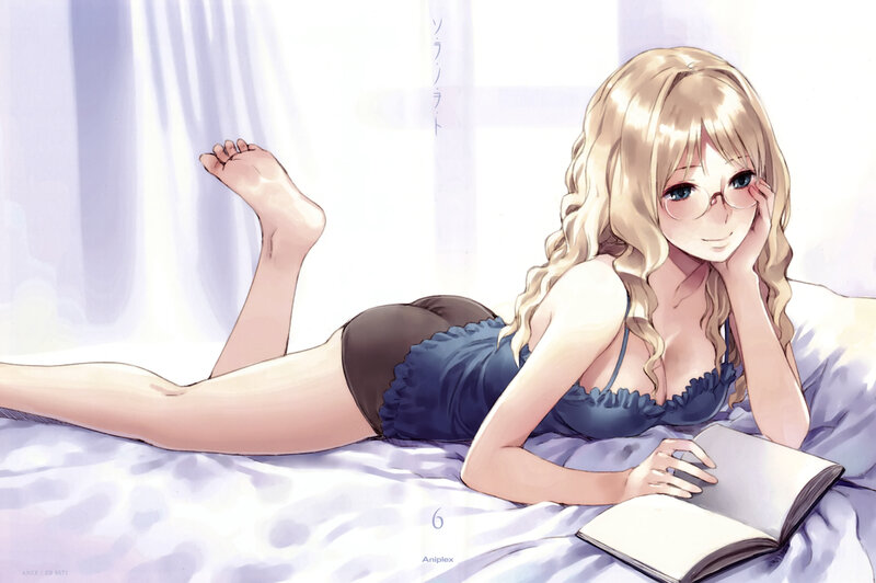 Blonde Woman in Lingerie — Blue, Calm