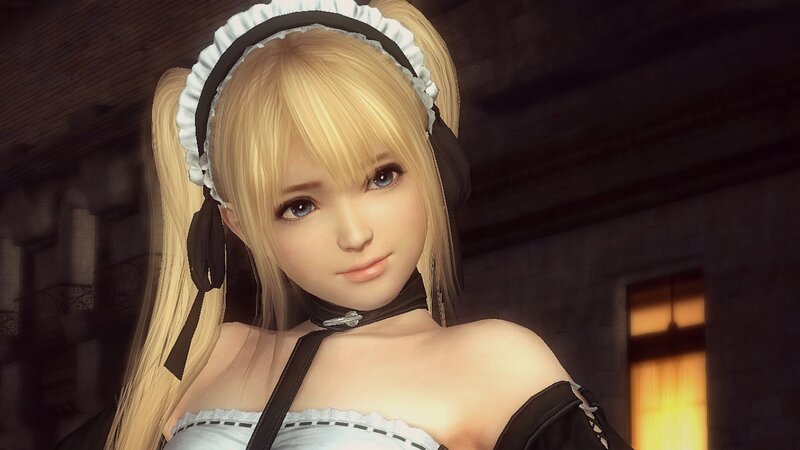 Blonde Woman in Maid Outfit — White, Calm