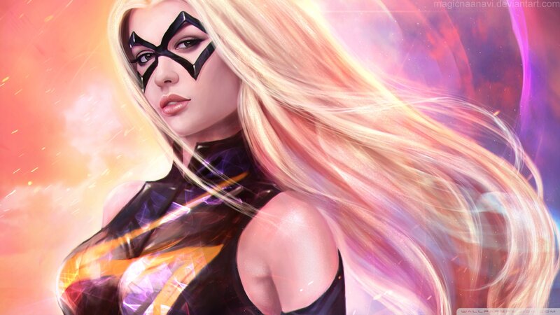 Blonde Woman in Mask — Pink