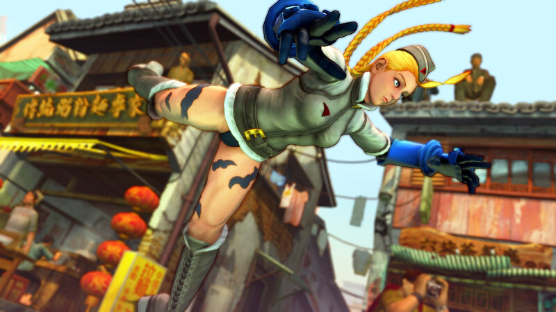 Blonde Woman in Mid-air