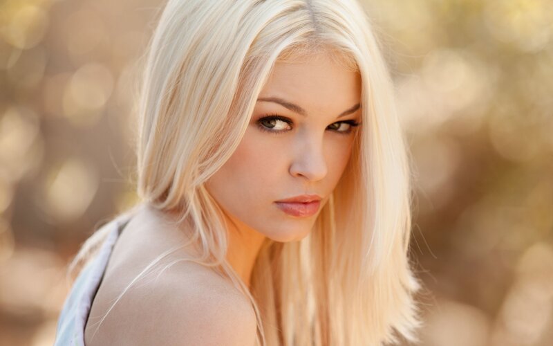 blonde woman in natural light