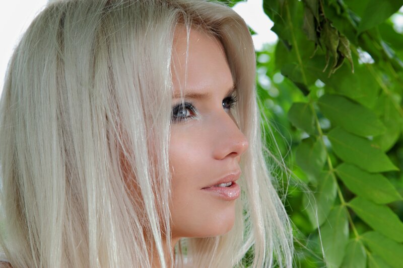 blonde woman in nature