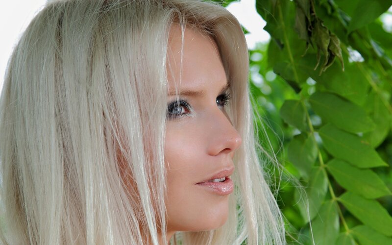 blonde woman in nature
