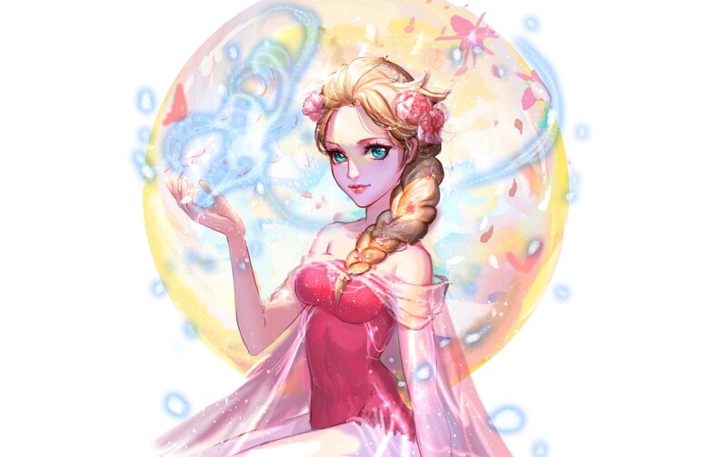 Blonde Woman in Pink Dress — Magical