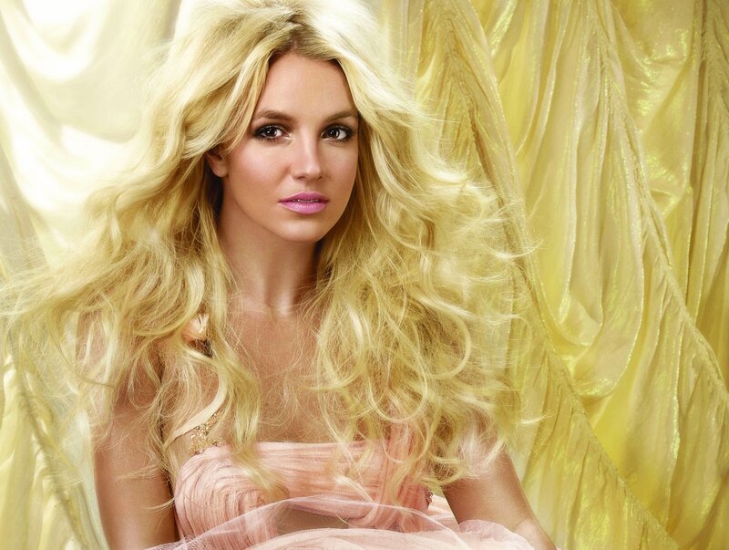 Blonde Woman in Pink Dress — Yellow