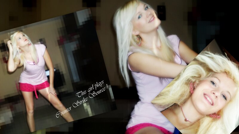 Blonde Woman in Pink