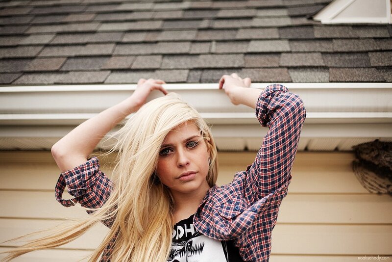 Blonde Woman in Plaid Shirt — Neutral, Afternoon