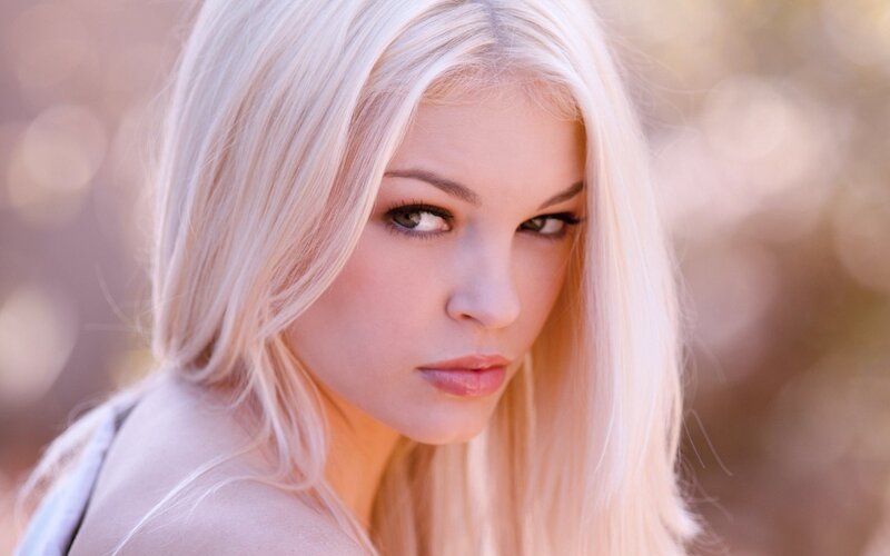 blonde woman in portrait