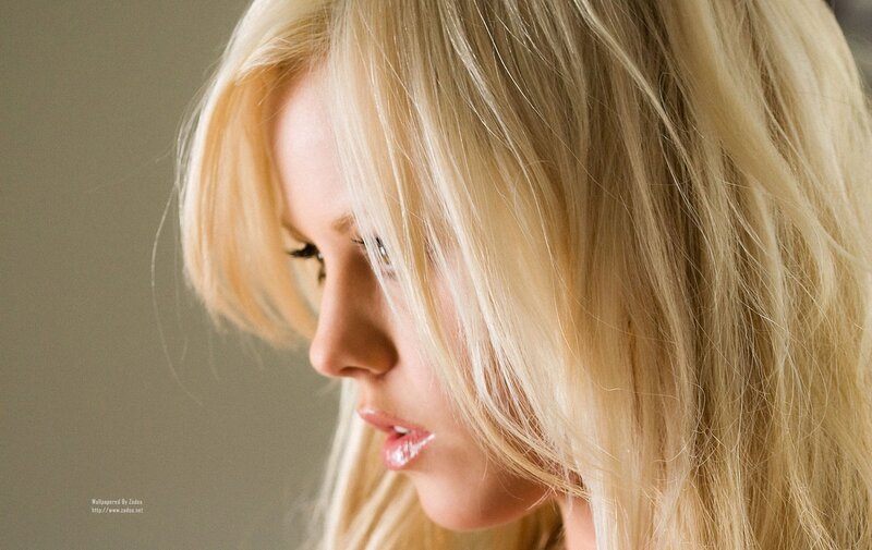 blonde woman in profile