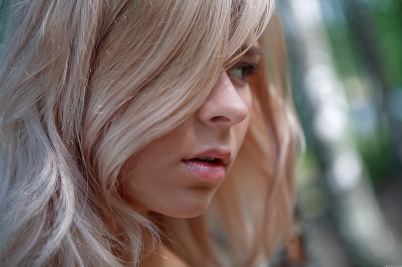 blonde woman in profile