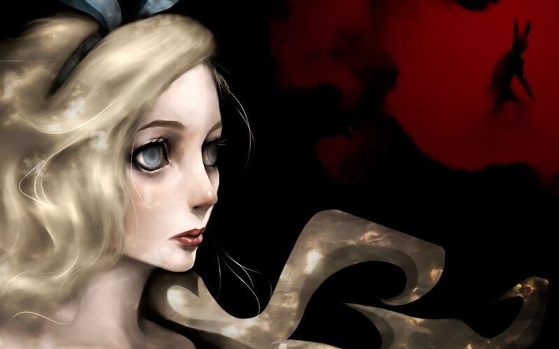 Blonde Woman in Profile — Black