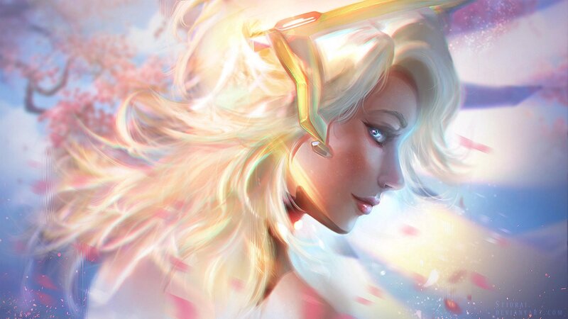 Blonde Woman in Profile — White