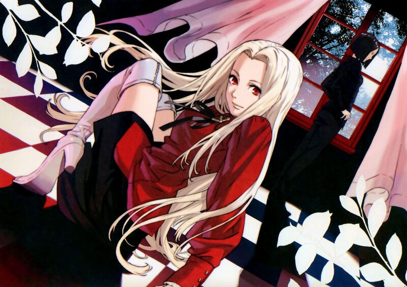 Blonde Woman in Red Dress — Dramatic, Anime, Window