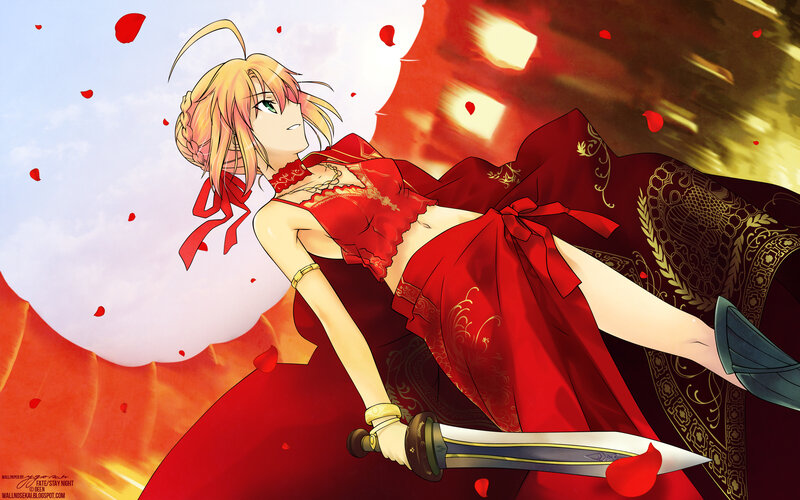Blonde Woman in Red Dress — Dramatic