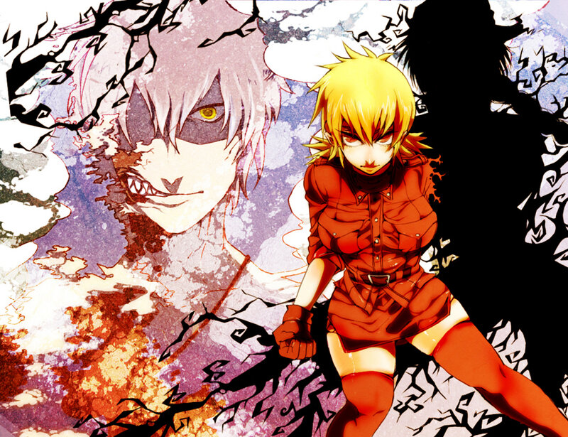 Blonde Woman in Red Outfit — Dramatic, Intense