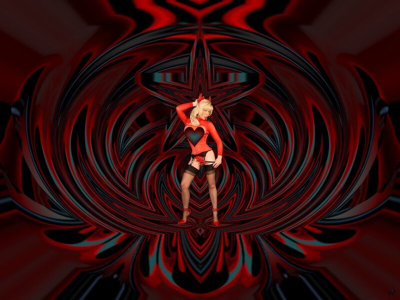 Blonde Woman in Red Outfit — Dramatic