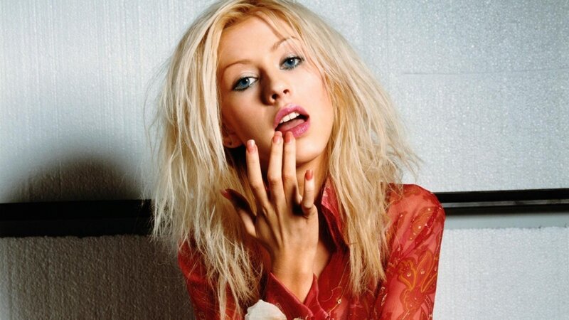 Blonde Woman in Red Shirt — Dramatic