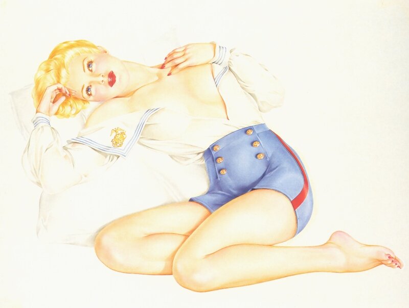 blonde woman in sailor outfit