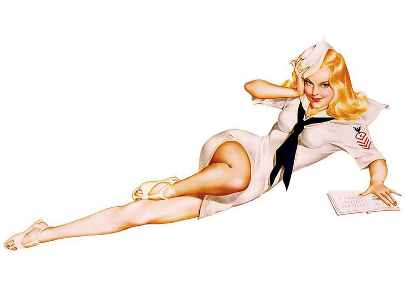Blonde Woman in Sailor Uniform