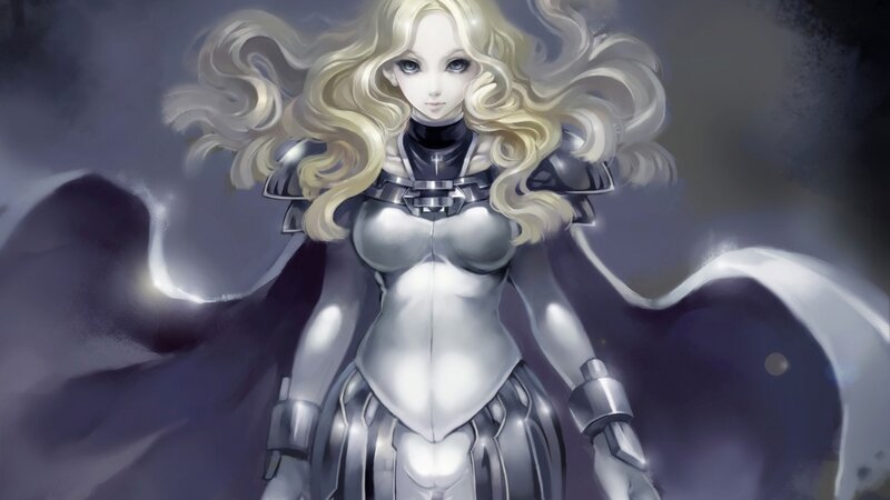 blonde woman in silver armor