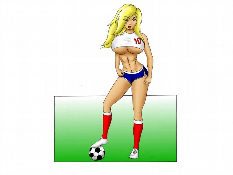 Blonde Woman in Soccer Uniform