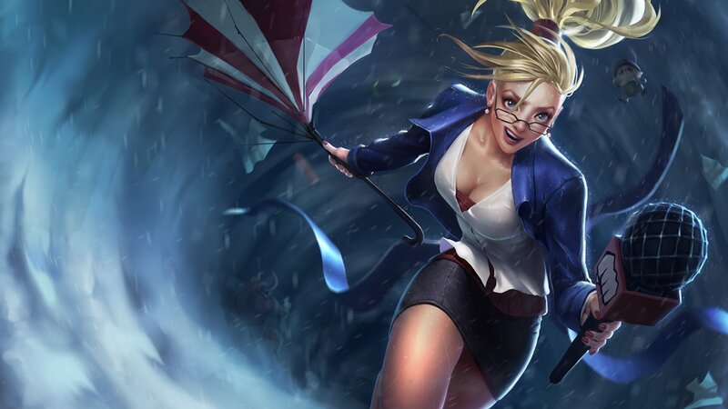 Blonde Woman in Storm — Blue