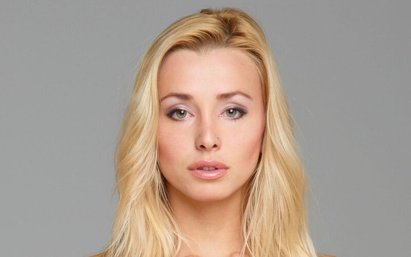 Blonde Woman in Studio — Neutral, Photograph, Studio Background