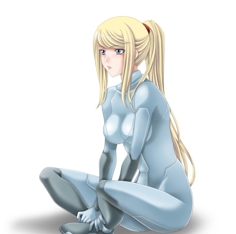 Blonde Woman in Suit — Blue