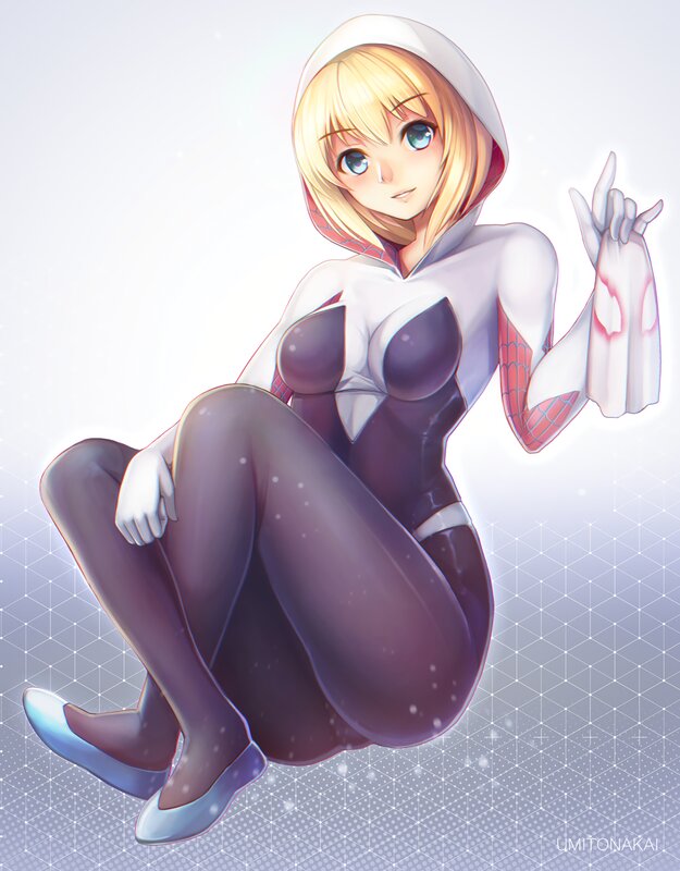 Blonde Woman in Suit — White