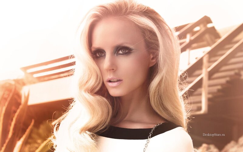 blonde woman in sunlight
