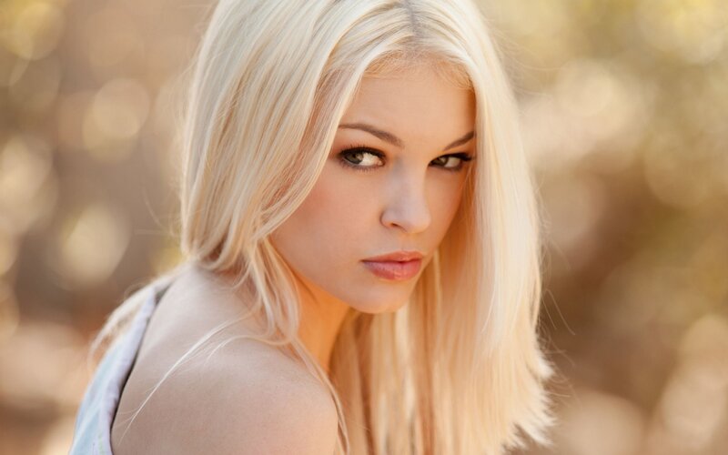 blonde woman in sunlight