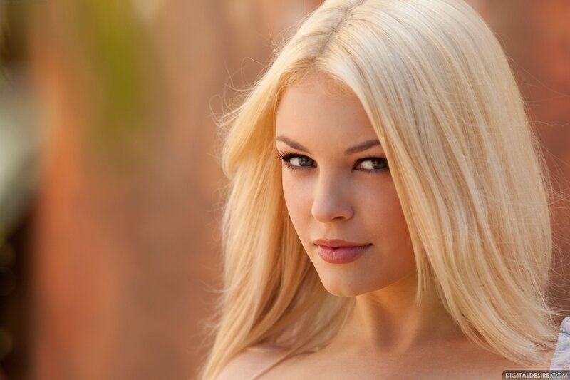 blonde woman in sunlight