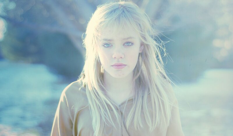 blonde woman in sunlight