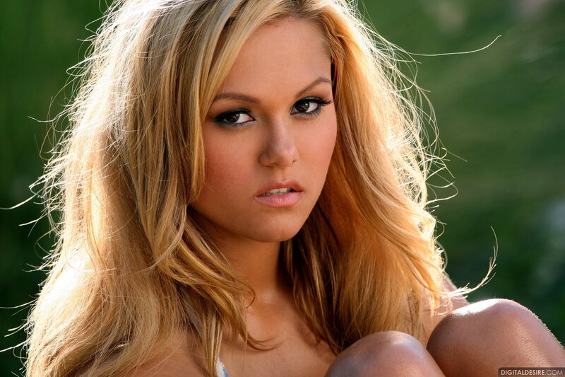 blonde woman in sunlight
