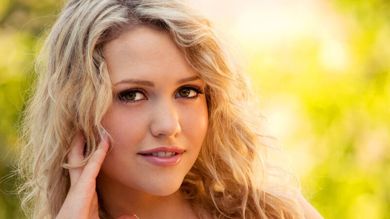blonde woman in sunlight