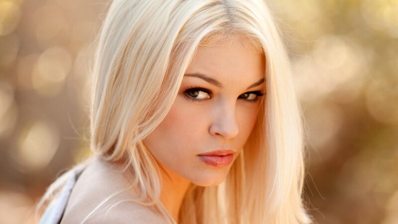 blonde woman in sunlight