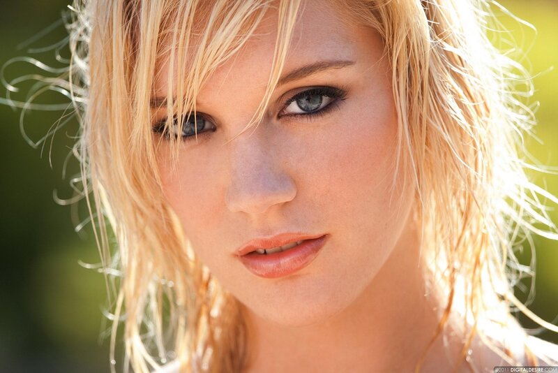 blonde woman in sunlight